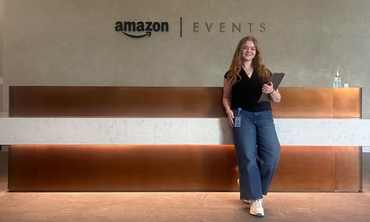 A photo of Julia Smith at her Amazon internship.